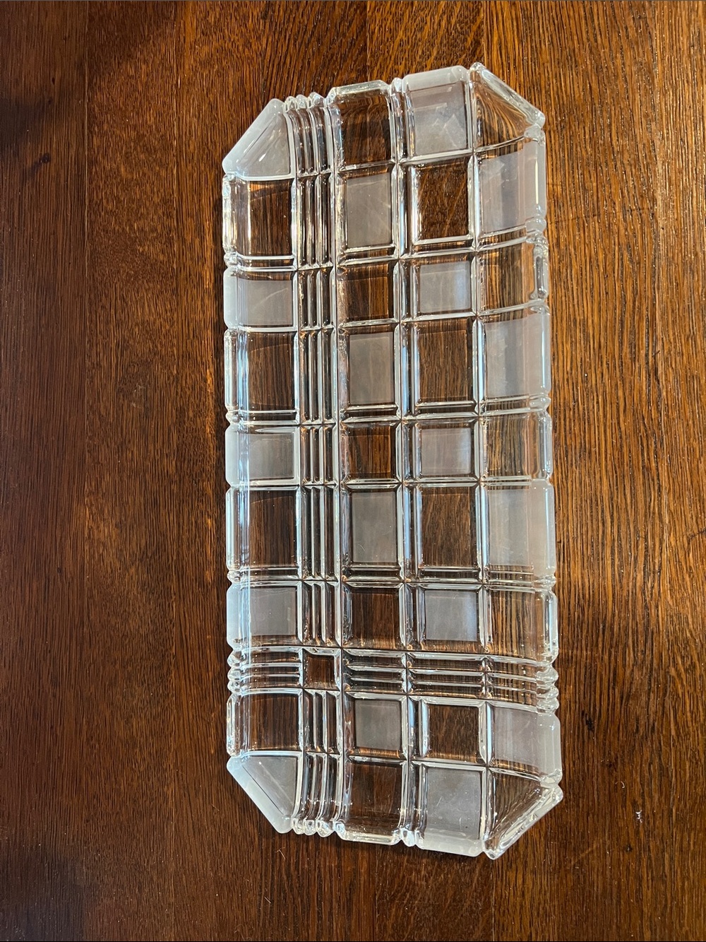 Clear Glass Rectangular Serving Tray by